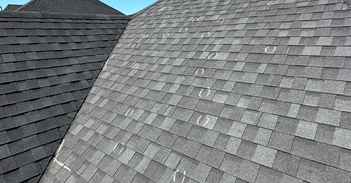 Technicians performing asphalt shingle roof repair services in Dallas, TX